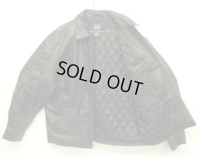 画像3: 00'S GAP 旧タグ 裏地キルティング レザー ドリズラージャケット ブラック (VINTAGE)