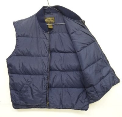 画像3: 90'S EDDIE BAUER 黒タグ グースダウン ダウンベスト ネイビー (VINTAGE)
