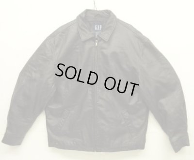 画像1: 00'S GAP 旧タグ 裏地キルティング レザー ドリズラージャケット ブラック (VINTAGE)