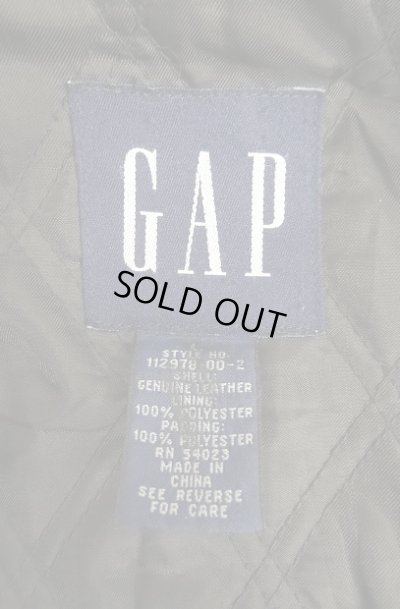 画像2: 00'S GAP 旧タグ 裏地キルティング レザー ドリズラージャケット ブラック (VINTAGE)