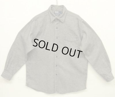 画像1: 90'S RALPH LAUREN "LOWELL SPORT" ヘリンボーン 長袖 シャツ チャコールグレー (VINTAGE)
