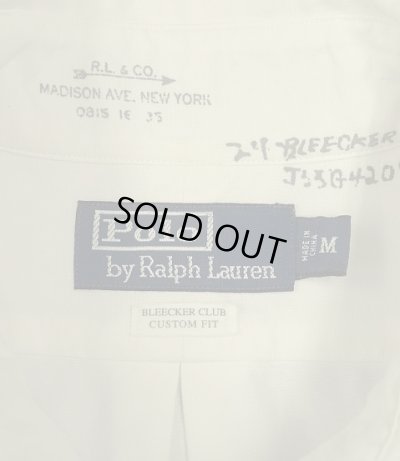 画像2: 90'S RALPH LAUREN "BLEECKER CLUB" ラウンドカラー 長袖 オックスフォードシャツ ホワイト (VINTAGE)