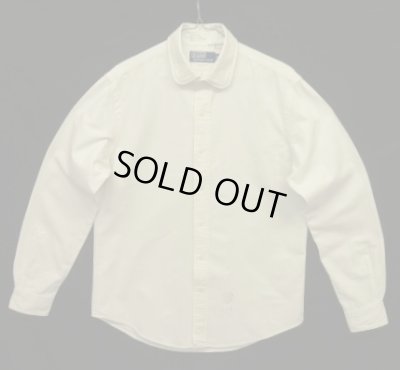 画像1: 90'S RALPH LAUREN "BLEECKER CLUB" ラウンドカラー 長袖 オックスフォードシャツ ホワイト (VINTAGE)