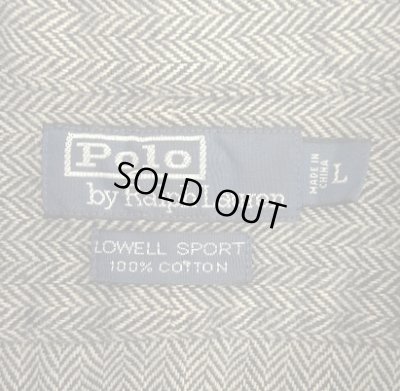 画像2: 90'S RALPH LAUREN "LOWELL SPORT" ヘリンボーン 長袖 シャツ チャコールグレー (VINTAGE)