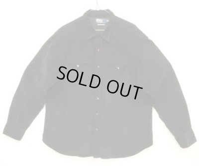 画像1: 90'S RALPH LAUREN "CLASSIC WESTERN" コーデュロイ 長袖 ウエスタンシャツ ブラック (VINTAGE)