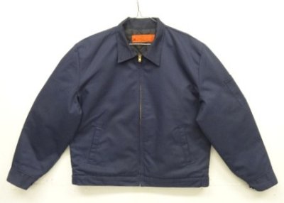 画像1: 80'S RED KAP 裏地キルティング ワークジャケット TALONジップ ネイビー USA製 (VINTAGE)