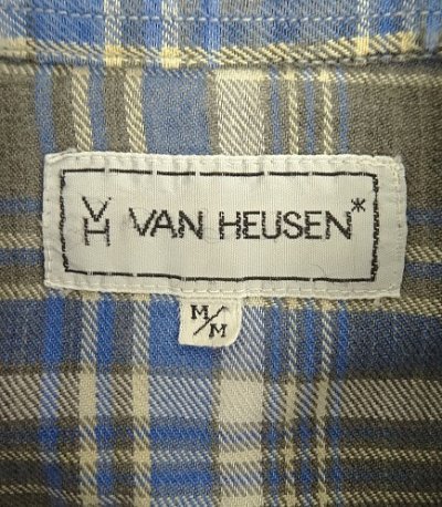 画像2: 80'S VAN HEUSEN コットン100% 長袖 フランネルシャツ チェック柄 (VINTAGE)