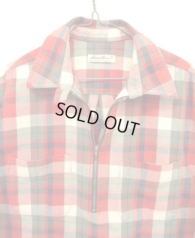 画像3: 00'S EDDIE BAUER チンスト付き ハーフジップ 長袖 フランネルシャツ チェック柄 (VINTAGE)