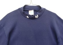他の写真1: 90'S MAJESTIC "NEWYORK YANKEES" モックネック 長袖 Tシャツ ネイビー USA製 (VINTAGE)