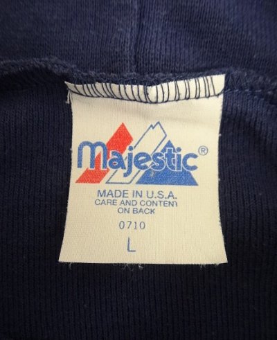 画像2: 90'S MAJESTIC "NEWYORK YANKEES" モックネック 長袖 Tシャツ ネイビー USA製 (VINTAGE)