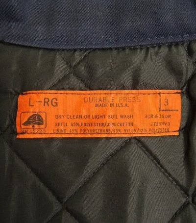 画像2: 80'S RED KAP 裏地キルティング ワークジャケット TALONジップ ネイビー USA製 (VINTAGE)