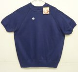 80'S GEARING UP ラグランスリーブ クルーネック 半袖 スウェットシャツ ネイビー (DEADSTOCK)