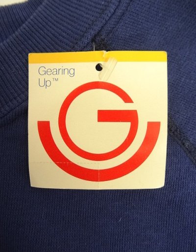 画像4: 80'S GEARING UP ラグランスリーブ クルーネック 半袖 スウェットシャツ ネイビー (DEADSTOCK)