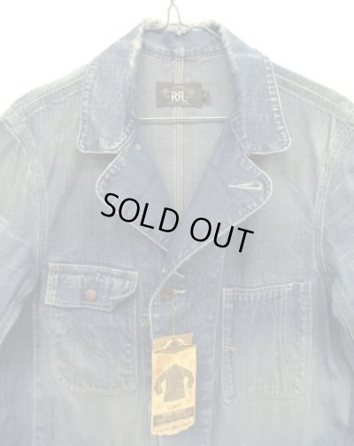画像4: RRL ”LEWIS" ヴィンテージ＆リペア加工 月桂樹ボタン デニム カバーオール インディゴ USA製 (DEADSTOCK)
