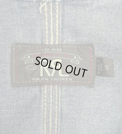 画像2: RRL ”LEWIS" ヴィンテージ＆リペア加工 月桂樹ボタン デニム カバーオール インディゴ USA製 (DEADSTOCK)