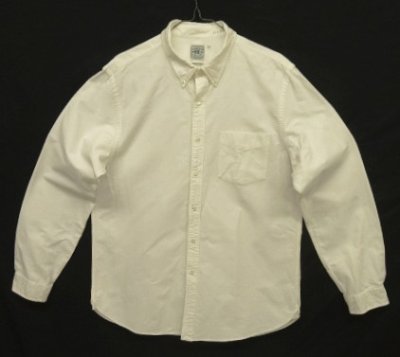 画像1: RRL 耳付きオックスフォード マチ付き 三点留めボタンダウンシャツ ホワイト (USED)