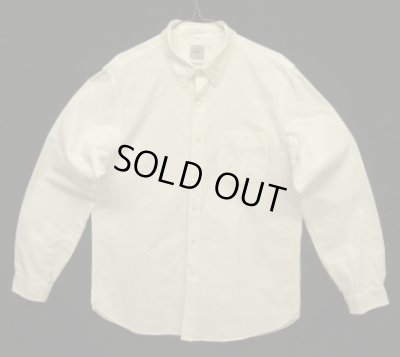 画像1: RRL 耳付きオックスフォード マチ付き 三点留めボタンダウンシャツ ホワイト (USED)