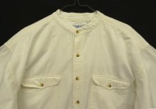 他の写真1: 90'S COLISEUM BLUES コットン 長袖 バンドカラーシャツ ホワイト (VINTAGE)