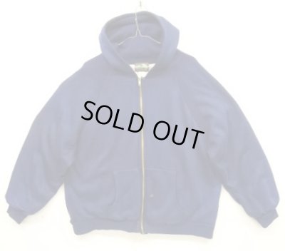 画像1: 90'S PINE GROVE 裏地サーマル フルジップ ダブルフェイス スウェットパーカー ネイビー C&Cジップ (VINTAGE)