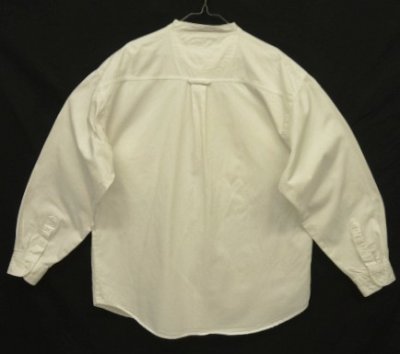 画像3: 90'S CACTUS CLOTHING コットン 長袖 バンドカラーシャツ ホワイト (VINTAGE)