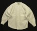 画像1: 90'S CACTUS CLOTHING コットン 長袖 バンドカラーシャツ ホワイト (VINTAGE) (1)