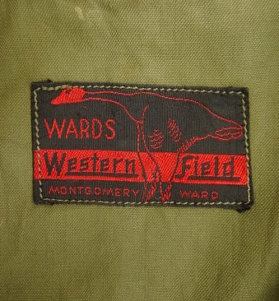 画像2: 40'S MONTGOMERY WARD "WESTERN FIELD" ポプリン ハンティングジャケット オリーブ (VINTAGE)