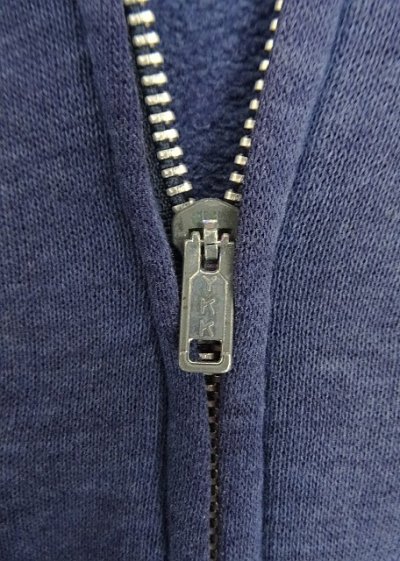 画像2: 80'S UNKNOWN フルジップ スウェットパーカー フェードネイビー アルミジップ (VINTAGE)