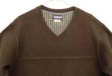 他の写真1: 05'S PATAGONIA 裾ロゴ Vネック ニット ダークブラウン USA製 (VINTAGE)