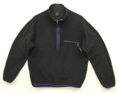 画像1: 90'S PATAGONIA "STRETCH SYNCHILLA TOP" Rマーク旧ロゴ シンチラ ハーフジップ プルオーバー ブラック USA製 (VINTAGE)