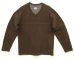 画像1: 05'S PATAGONIA 裾ロゴ Vネック ニット ダークブラウン USA製 (VINTAGE) (1)