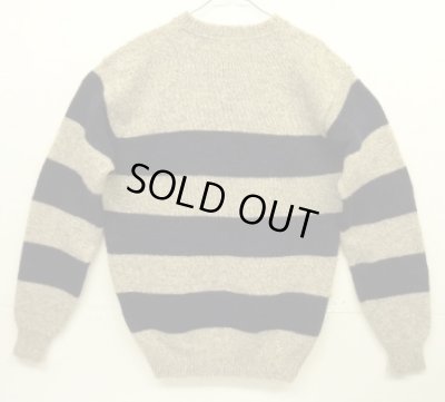 画像3: 80'S LL Bean クルーネック 太ボーダーセーター ベージュ/ネイビー USA製 (VINTAGE)