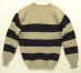 画像3: 80'S LL Bean クルーネック 太ボーダーセーター ベージュ/ネイビー USA製 (VINTAGE) (3)
