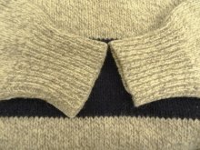 他の写真2: 80'S LL Bean クルーネック 太ボーダーセーター ベージュ/ネイビー USA製 (VINTAGE)