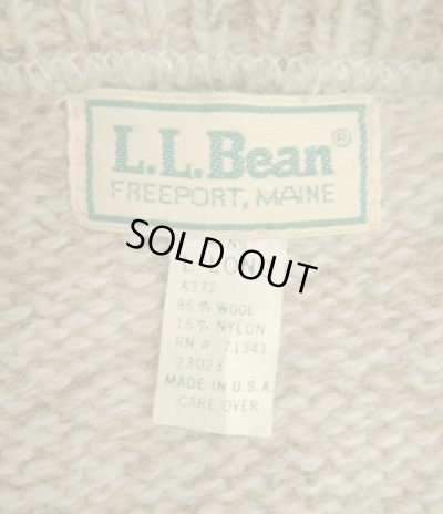 画像2: 80'S LL Bean クルーネック 太ボーダーセーター ベージュ/ネイビー USA製 (VINTAGE)