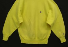他の写真3: 90'S CHAMPION 刺繍タグ リバースウィーブ 無地 レモンイエロー USA製 (VINTAGE)