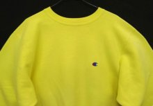 他の写真1: 90'S CHAMPION 刺繍タグ リバースウィーブ 無地 レモンイエロー USA製 (VINTAGE)