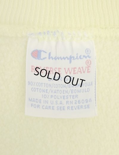 画像2: 90'S CHAMPION 刺繍タグ リバースウィーブ 無地 レモンイエロー USA製 (VINTAGE)