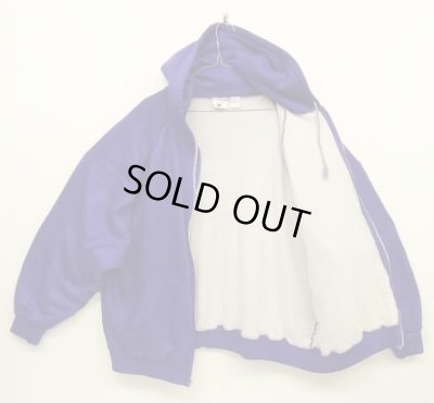 画像3: 80'S MAC GREGOR 裏地サーマル フルジップ ダブルフェイス スウェットパーカー グレープ アルミジップ (VINTAGE)