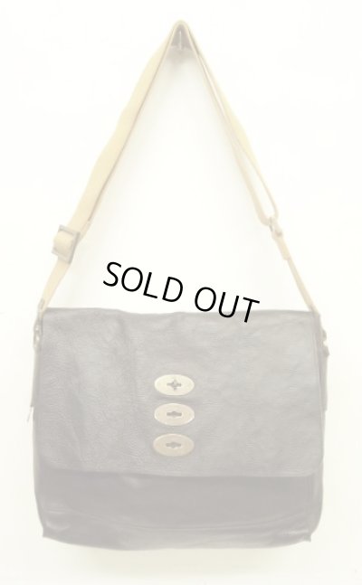 画像1: MULBERRY レザー メッセンジャーバッグ ダークブラウン (USED)