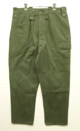 70'S ベルギー軍 "左右非対称ポケット" プリーツ入り カーゴパンツ ミリタリーグリーン 6FF (VINTAGE)