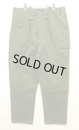 70'S ベルギー軍 "左右非対称ポケット" プリーツ入り カーゴパンツ ミリタリーグリーン 6FF (VINTAGE)