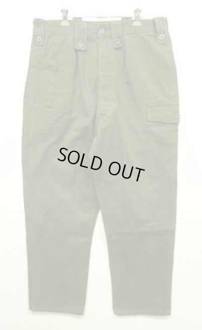 画像1: 70'S ベルギー軍 "左右非対称ポケット" プリーツ入り カーゴパンツ ミリタリーグリーン 6FF (VINTAGE)