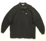 80'S CHEMISE LACOSTE 長袖 ポロシャツ ブラック フランス製 (VINTAGE)