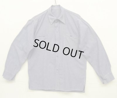 画像1: 70'S アメリカ軍 US NAVY ボックス型 シャンブレーシャツ ブルー (VINTAGE) 