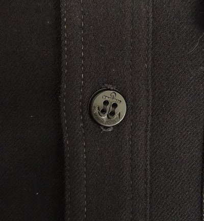 画像3: 40'S アメリカ軍 US NAVY 片側フラップ付きポケット イカリボタン ウール CPOシャツ ダークネイビー (VINTAGE)