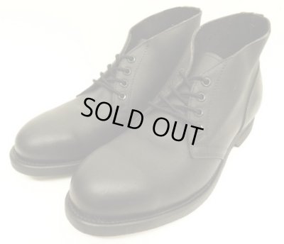 画像1: 90'S アメリカ軍 US NAVY "CRADDOCK TERRY製" スチールトゥ レザー チャッカブーツ ブラック (DEADSTOCK)