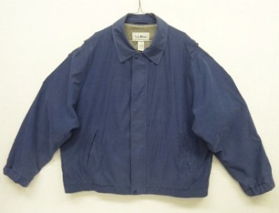 画像1: 90'S LL Bean ピーチスキン 裏地付き ドリズラージャケット ブルー (VINTAGE)