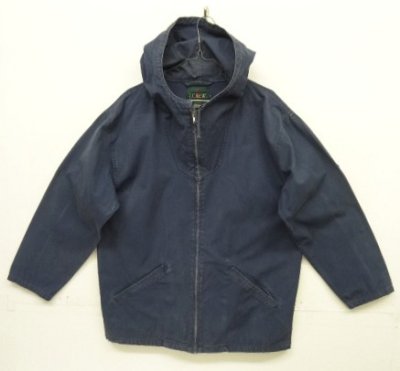 画像1: 90'S J.CREW 旧タグ キャンバス ジップパーカー ネイビー (VINTAGE)