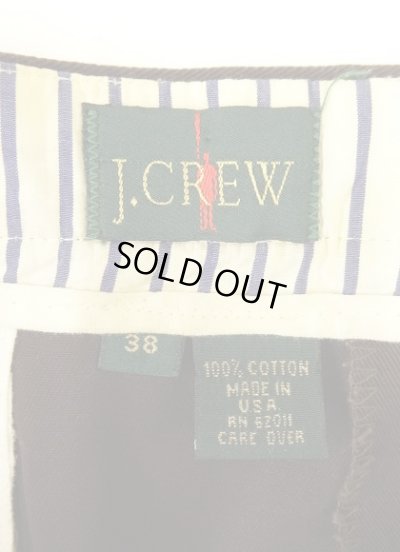 画像2: 90'S J.CREW 旧タグ ツープリーツ チノパンツ ダークブラウン USA製 (VINTAGE)