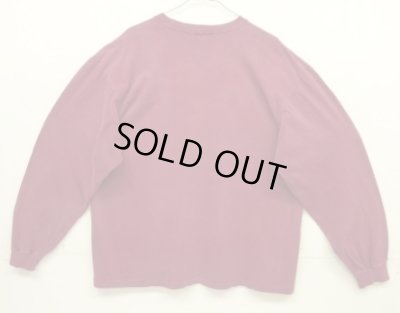 画像4: 90'S J.CREW 旧タグ シングルステッチ 長袖 Tシャツ バーガンディ (VINTAGE)